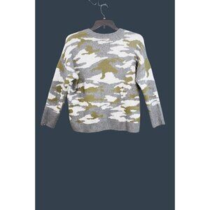 Vince Camuto Gray & Olive Camo Sweater M Acrylic & Polyester
